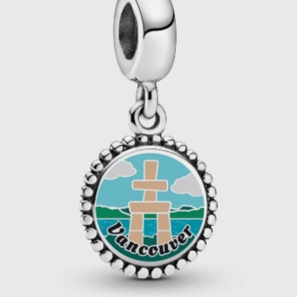 PANDORA STERLING SILVER CANADIAN EXCLUSIVE Vancouver Inukshuk Dangle Charm - Picture 1 of 8